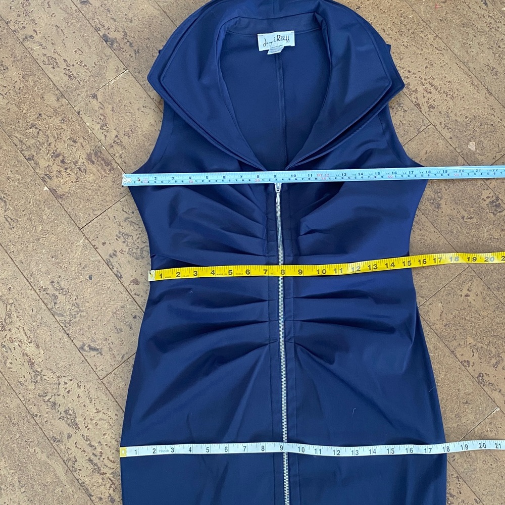 Joseph Ribkoff Navy Sleeveless Zip-Up Midi Dress Size 10 - Picture 15 of 16